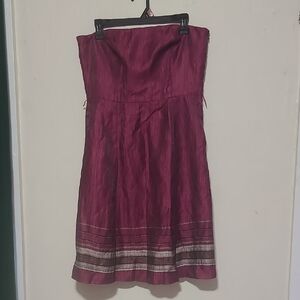 Elegant Strapless Purple Dress